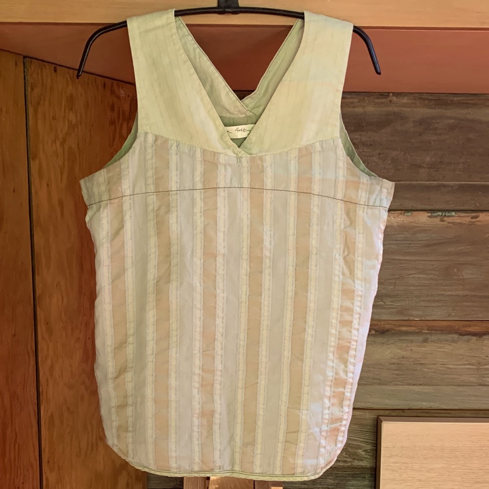 Cynthia Ashby Celery & Sage Seersucker Tank